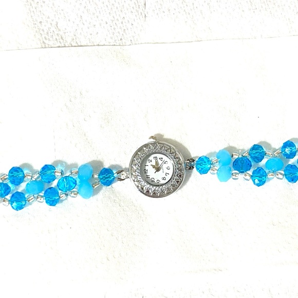 Silver and Blue Beaded Women's Watch - Picture 8 of 8